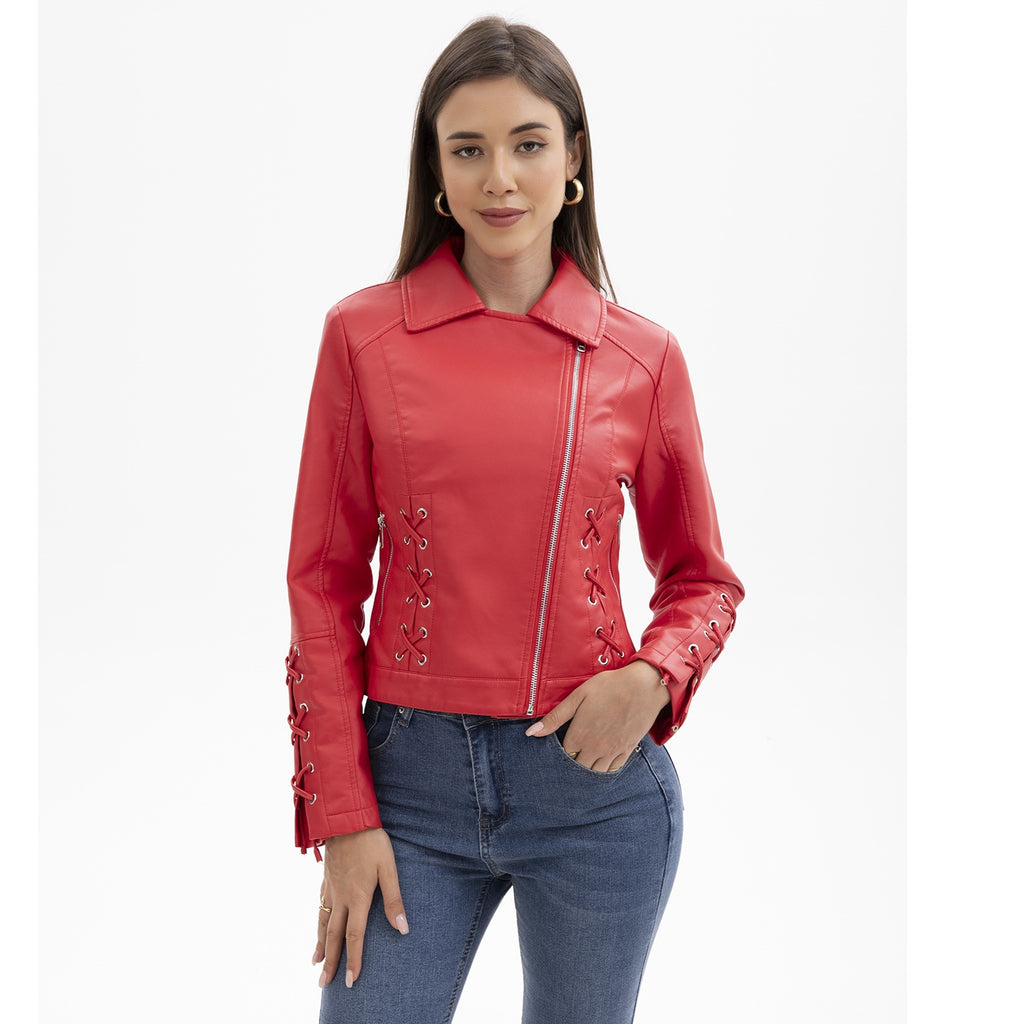European & American Style Women’s Casual Leather Jacket – Chic and Timeless