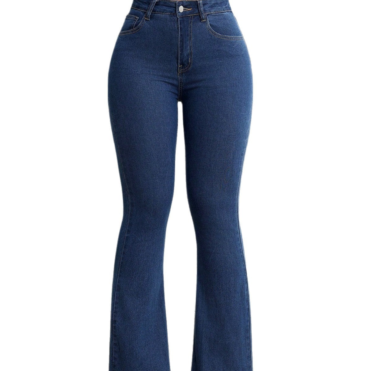 Chic High-Waist Flared Denim Jeans – Stretchy, Effortlessly Stylish for European & American Girls