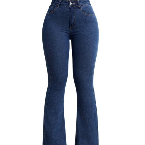 Chic High-Waist Flared Denim Jeans – Stretchy, Effortlessly Stylish for European & American Girls