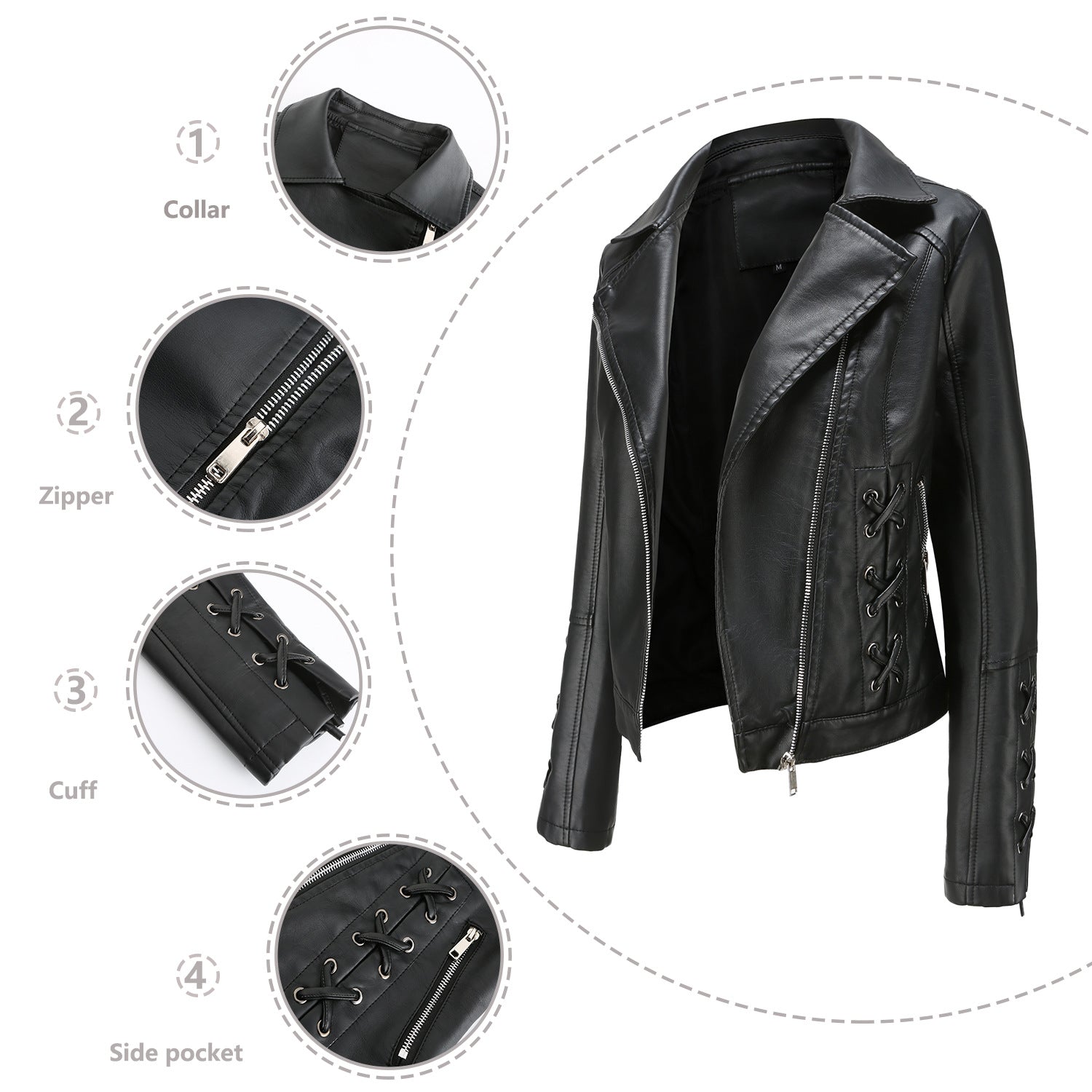European & American Style Women’s Casual Leather Jacket – Chic and Timeless